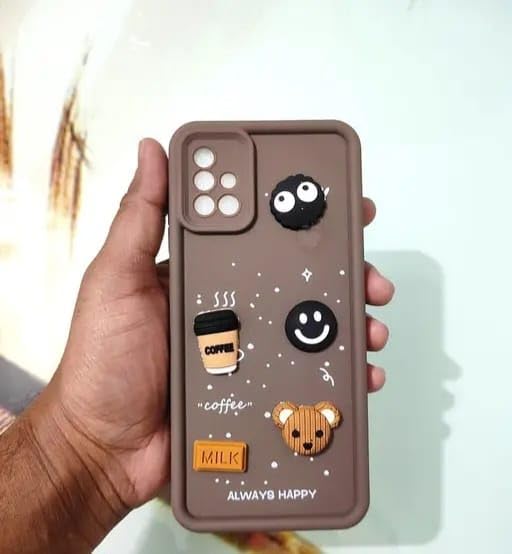 Image of Compatible for Samsung Galaxy A51 Cute Fun 3D Ball Cartoon Coffee Liquid Silicone Soft Case Phone Case Back Cover for Samsung Galaxy A51 (Brown)