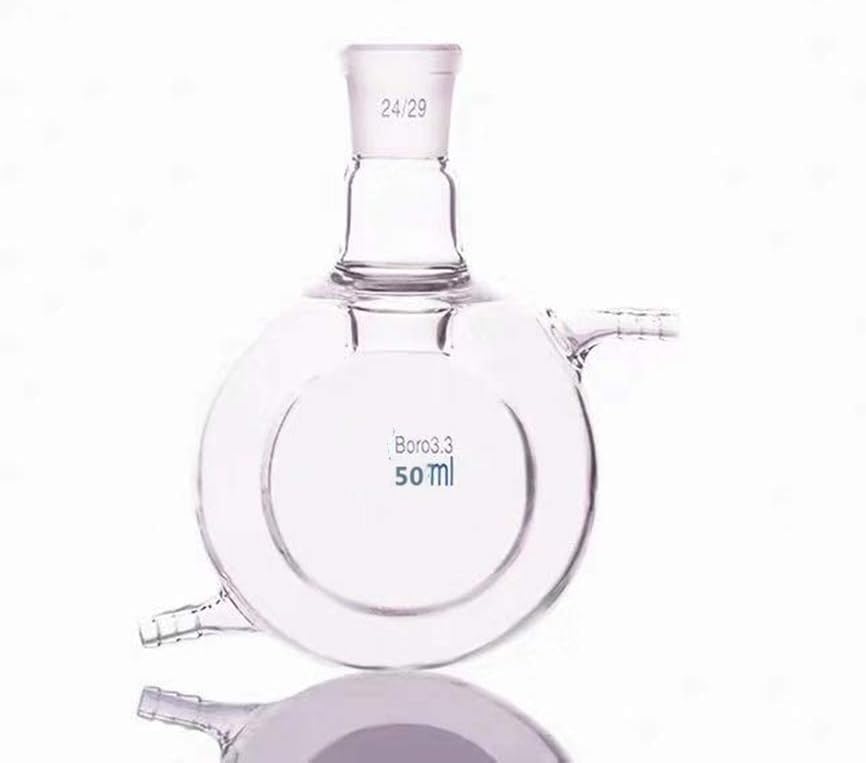 Doppelschichtige Laborkolben-Reaktorflasche aus ummanteltem – Laborbecher mit 24/29-Verbindung(50ml)