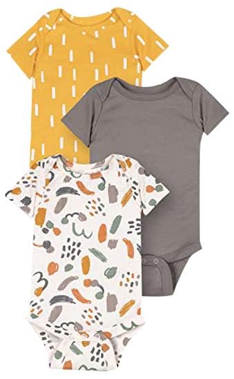 Lamaze Organic Baby baby-girls Short Sleeve Artistic Bodysuits, Sleep Wear