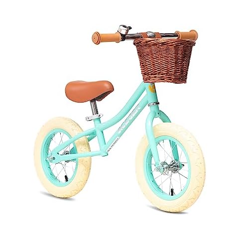 ACEGER 12" Kids Balance Bike with Basket, No Pedal Toddler Bicycle for Early Learning Leg Strength and Steady Balancing, Durable Frame&Tool-Free Adjustable Seat, Gift Bike for 2-5 Kids Cover