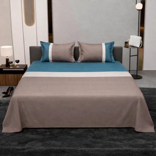 Image of Dream Living Ombre King Bedsheet with 2 Pillow Covers, Beige & Blue | 130 GSM, 275x275 cm