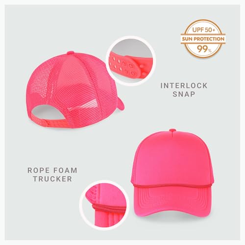 Image of CHOK.LIDS Classic Foam Trucker Hat Summer Mesh Rope Cap Solid Two Toned Blank Hat Mens Womens Adjustable Strap Light Weight