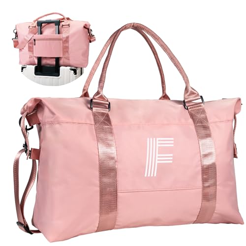Image of Birthday Gifts for 8 9 10 11 12 13 14 Year Old Girls,Duffel Bag | Personalized Weekender Travel Bag, Monogram Overnight Bags, Niece Gift Dorm Room Essentials For Girls Gifts (Letter F)