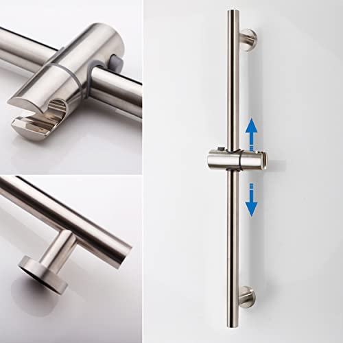 Bangpu Brushed Nickel Shower Slide Bar, Bathroom Shower Slide Bar With Adjustable Handheld Shower Holder, Stainless Steel Slide Slide Bar Wall Mount #TOP5