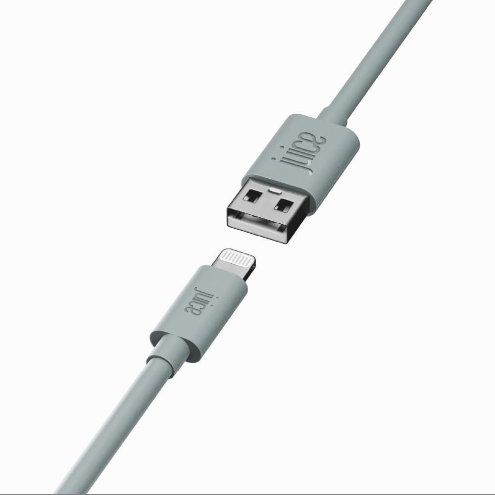 Juice Apple Lightning Cable 1m Round Eco Midnight Green,iPhone 14, Max, Pro, Plus, Max, Pro and Mini, iPhone 12, Max, Pro and Mini, iphone 11, Pro, X, Xr, iPhone 8, 7, 6, SE, 5, iPad,