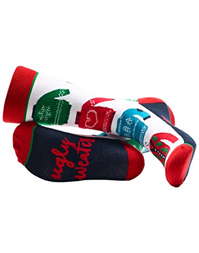 Woven Pear Women\'s Cotton Crew Socks, One Size: Holiday, Christmas, Party, \"Ugly Sweater\" - Thumbnail 4