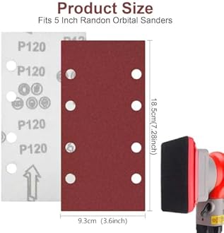 Sand Paper Sheets, 8 Holes Hook & Loop Sandpaper Sanding Sheet Assorted for 1/3 Sheet Sander, 60/80/120/180/320/600/800/1000 Grits Sandpaper for Wood Metal Crafts Plaster and Other Surfaces (40)