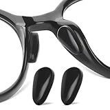 FOFALY Glasses Nose Pads, Anti Slip Eyeglass Nose Pad 3.2mm Heightened Airbag Cushions, Silicone Adhesive Glasses Nose Grips, Teardrop Replacement Nose Pads for Sunglasses (10 Black Pairs)