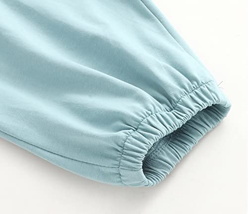 Calça infantil casual de algodão para meninos e meninas, calça de cano baixo, folgada, longa, para b