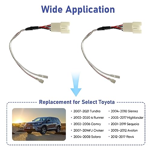 Image of Update Car Dash Tweeter Speaker Wiring Harness Replacement for Select Toyota 2007-2021 Tundra, 2003-2020 4 Runner, 2005-2017 Highlander with JBL Speaker Wire Adapter Connector Plug, 4PCS