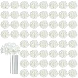 AVIVIHO 65Pcs White Hydrangea Artificial Flowers Bulk (Not Squished, No Steaming Need) Realistic Ivory Faux Hydrangeas Silk Flowers with Stems for Home,Weddings,Party,Centerpieces,Arch,Florals Decor