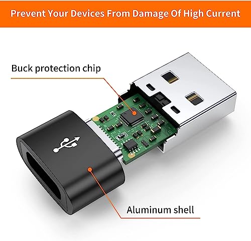 Image of Crasts USB Type C USB Type C Female to USB Male Adapter Connector Converter Works with Laptops,Chargers Compatible for iPhone, Airpods, iPad, Samsung Galaxy, Google Pixel (Pack of-2) (Black)