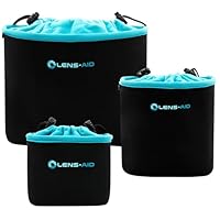 LENS-AID Neopren Kamerabeutel mit Fütterung zum Schutz der Kamera-Ausrüstung, Kameratasche für Rucksack und Handtasche als Einschlagtuch-Ersatz (M)