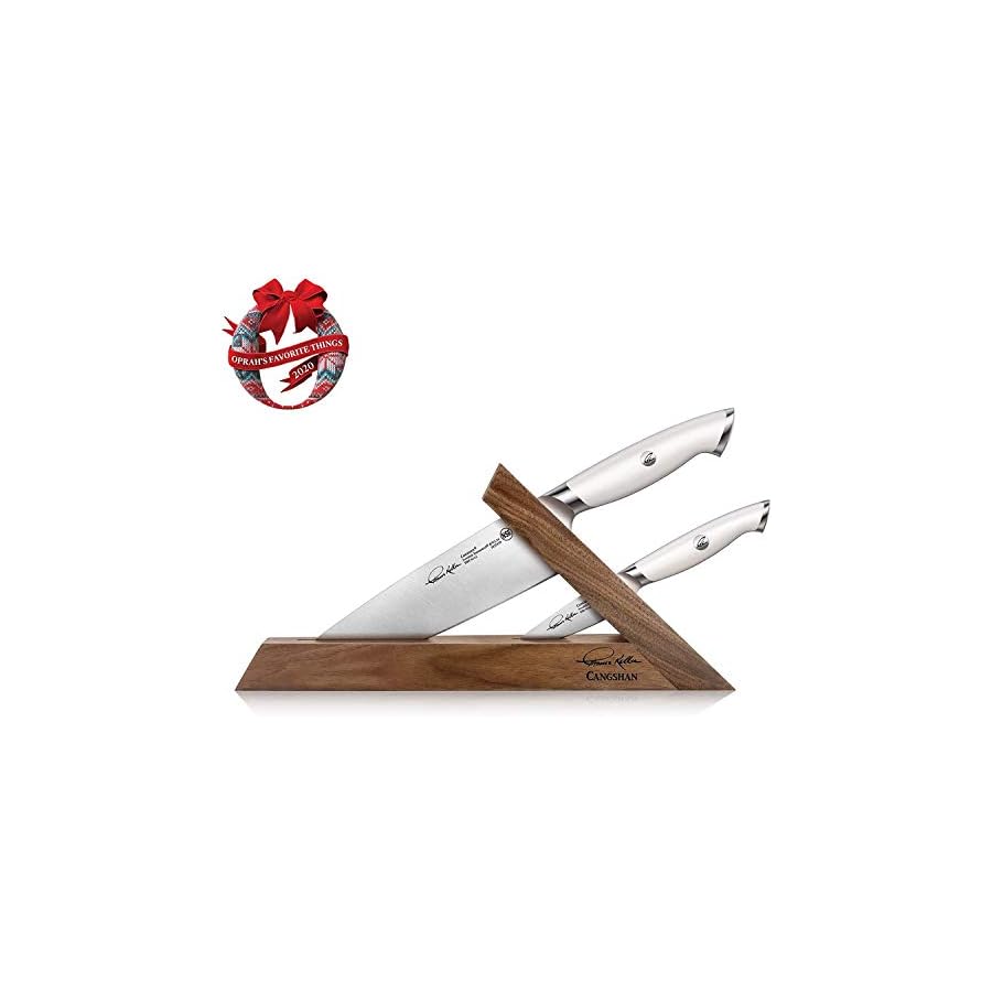 Cangshan-Thomas-Keller-Signature-Collection-Swedish-Powder-Steel-Forged-3-Piece-TAI-Block-Walnut-White Cangshan Thomas Keller Signature Collection Swedish Powder Steel Forged, 3-Piece TAI Block, Walnut, White