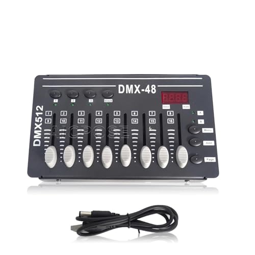 HPHPH Console DJ, Mini Controller DMX Luce Par LED Console Luce DJ Console DMX-48 Controllo DMX512 Standard Internazionale Universale,Mixer Audio(Battery DMX-192)