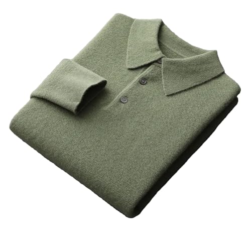 Pull col polo homme en 100% pure laine mérinos tricotée haut de gamme