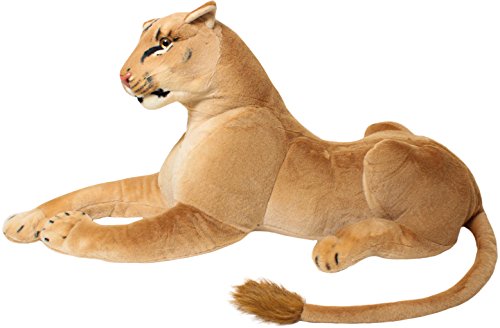 BRUBAKER Lionne Géante Peluche 110 cm Couchée - XL Peluche - Gros Chat Marron – Image 3