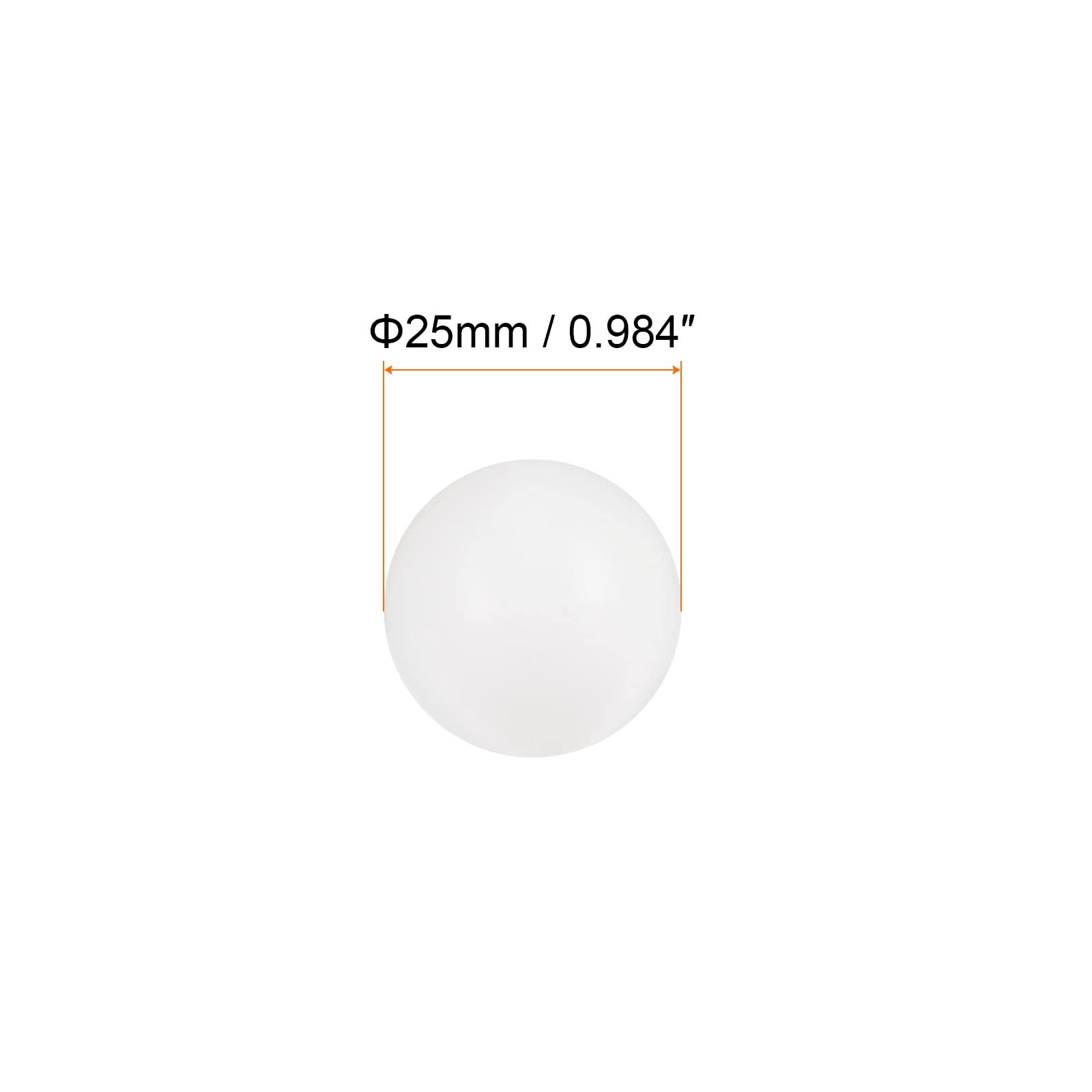 Sourcing Map 2uds PA6 Nylon Sólido Plástico Bolas 25mm G3 Precisión Rodamiento Bola