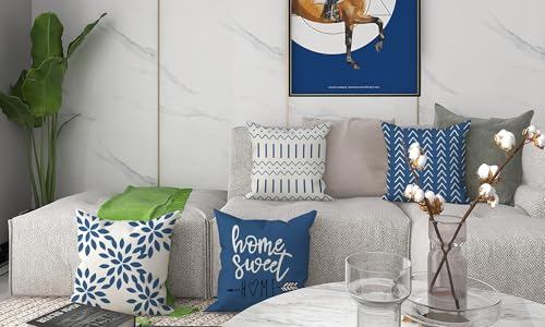 YCOLL Kissenbezüge, moderner Sofakissenbezug, dekorativer Leinen-Stoff für Außenbereich, Couch, Bett, Auto (hellblau, 50 x 50 cm, 4 Stück)… – Ansicht 3