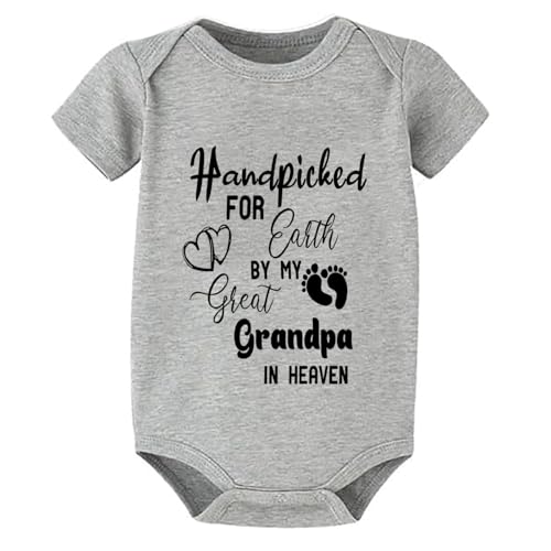 Hand Picked For Earth By My Great Grandpa In Heaven Baby Clothes Short Sleeve Infant Romper Newborn Outfits