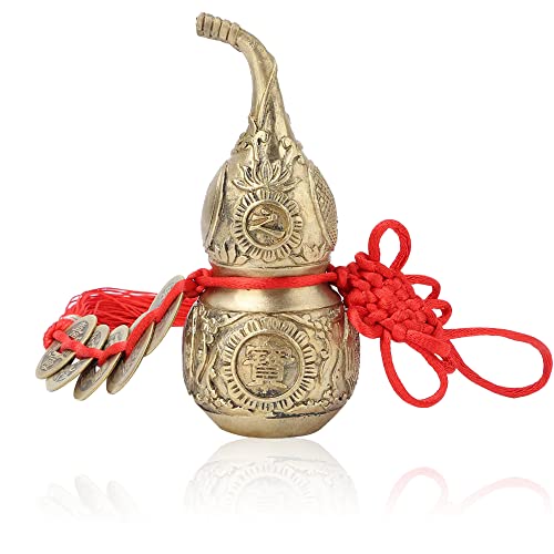 Watris Veiyi Good Luck Charms Brass Wu Lou Gourd, Feng...