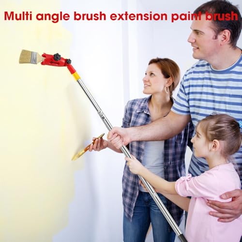 mizikuu 1.7m Mehrwinkel Pinsel Verlängerung, Teleskop Pinselverlängerung Einziehbare Farbroller Verlängerungsstange Wand und Deckenpinselverlängerung Flexible Pinsel für Decken Wände