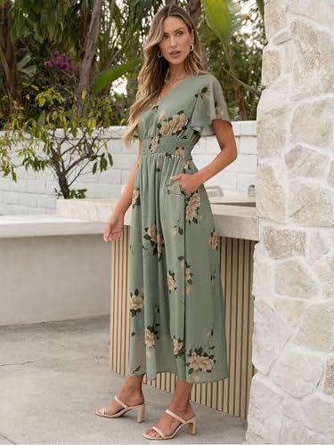 ANRABESS Womens Summer Floral Maxi Dress Casual V Neck Short Sleeve Chiffon Boho Flowy Beach 2025 Wedding Guest Long Dresses4