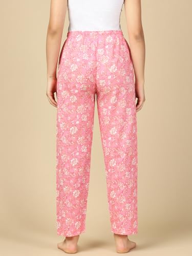 Image of PYNK by Lux Cozi Women's Cotton Printed Palazzo Pyjama Relaxed Lounge Pants | Super Soft Comfortable | Loungwear Pyjama Pant-Pack of 1