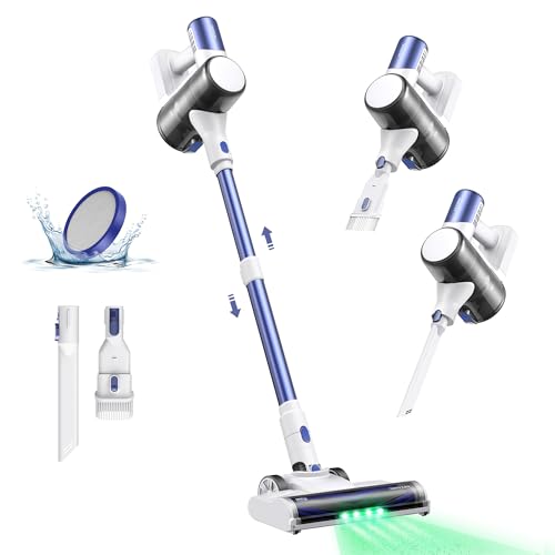 Ultenic U10Ultra Aspiradora Escoba sin Cable 40Kpa, Autoportante, Aspiradora Vertical Ligera con LED Verde, Ciclón Múltiple, Filtración de 5 Capas, Autonomía 40Min, para Coche, Hogar, 450W