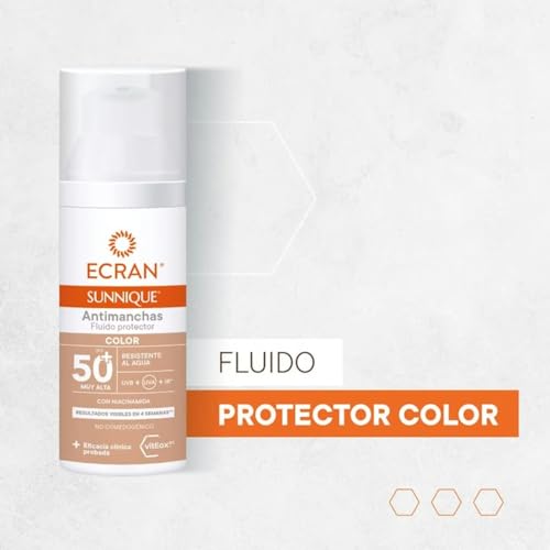 Miniatura 13 de Ecran Sunnique - Fluido Protector Solar Spf 50 , Con Color, Antimanchas, Protege De Quemaduras, Corrige Imperfecciones, Unifica El Tono De La Piel, Fórmula Con Viteox 80 - 50 Ml