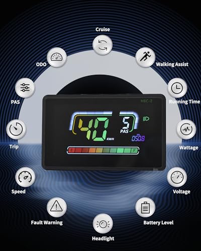 Écran LCD vélo électrique UART 2 connecté Bluetooth avec port USB de recharge