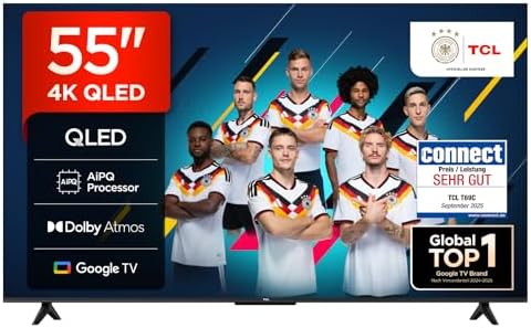 TCL 55T69C 55 Zoll QLED, Direct LED TV, 4K HDR TV, Smart Google T...