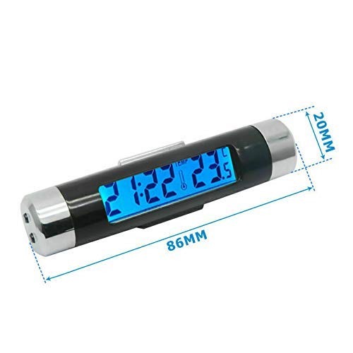 Car Thermometer Clock 2 in 1 Clock Small and Portable LCD Monitor Automotive BacklightClip-on Digital