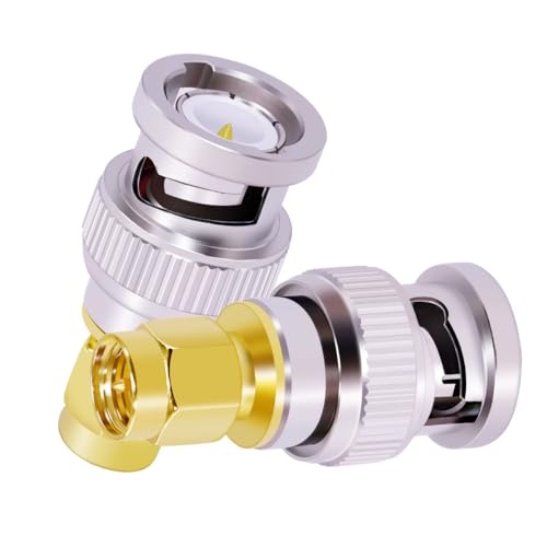 CNARIO 2Pzs Adaptador coaxial SMA macho a BNC macho miniatura 1