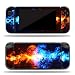 Folien Skin für Spiele Konsole Joy-Con und Ladestation Aufkleber Set Top Schutz gegen Kratzer Design Sticker Cover passgenau selbstklebend RX021 (Nr. 16 Feuer 2)