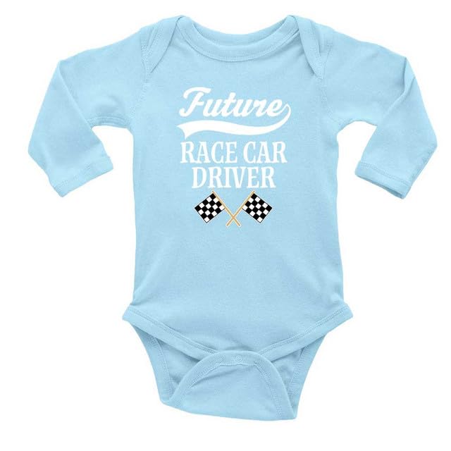 Image of Leyumgavry Newborn One-Pieces Future Race Car Driver Bodysuit Baby Romper Long Sleeve