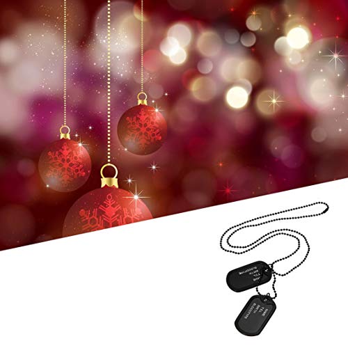 itchoate Masculino Preto Militar Exército 2 Dog Tags Colar Pingente Corrente N045 - Preto