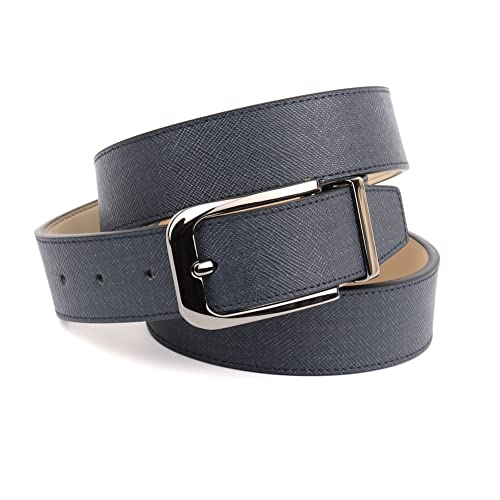 Anthoni Crown Ledergürtel Cinturón, Negro y Gris, 100 cm para Hombre Cover