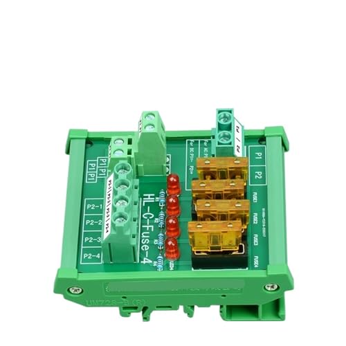 Placa de distribución de energía de 2 posiciones HL-C-Fuse-4 para riel DIN CA/CC 5-32V 3