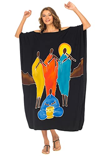 SHU-SHI Womens Kaftan Maxi Dress Cold Shoulder Casual Long Beach Cover Up Plus Size Caftan3