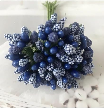 Image of SATYAM KRAFT 48 Bunch Decorative Artificial Pollen Flower Perfect for Tiara, Wedding Jewelry & DIY Making Flowers for Bouquet, Hamper, Trousseau Decoration Items(48 Bunch of 576 Pollen Each)