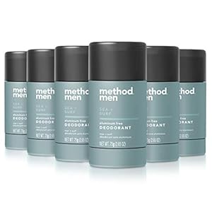 Method Mens Aluminum-Free Deodorant, Sea & Surf, 2.65 Ounce Pack of 6