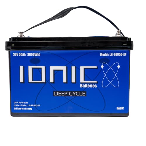 Ionic Lithium 36V 50Ah LiFePO4 Deep Cycle Battery (No Bluetooth) - Perfect for Trolling Motors and 36v Power Systems