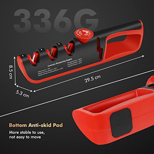 Messerschärfer, 4-in-1 Manuelle Messerschleifer mit Scherenschleifer - 6 Stufen Verstellbar...