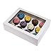 Price comparison product image PACK N TRADE 10 Pcs cupcake boxes 12 hole - Multifunction Inserts Deep cake boxes for cupcakes  White cup cake boxes (33 x 24.2 x 7.5 cm) with Clear Window - Ideal for Muffins, Cupcakes & Pastries