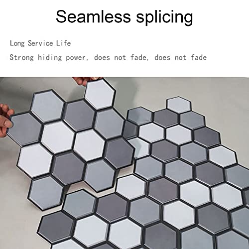 5Pcs Hexagon 3D Peel And Stick Backsplash Tiles For Kitchen, Pvc Stick On Backsplash Back Splashes For Bathroom, Hexagon Tiles Wall Tile Stickers 3D Wall Panels Blue & White #TOP4