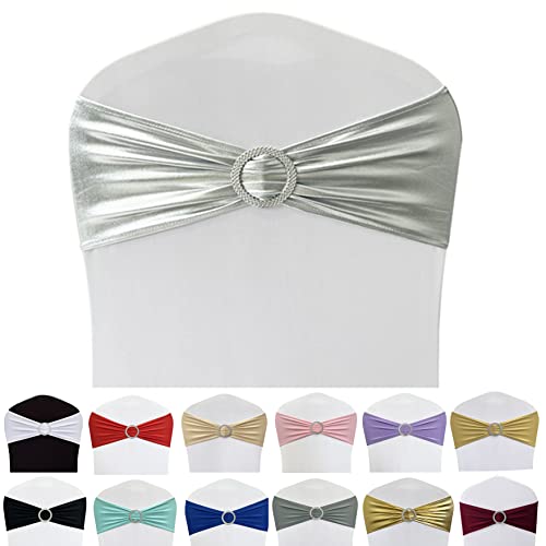 Spandex chair sashes bands 50pcs with buckle for wedding decoration