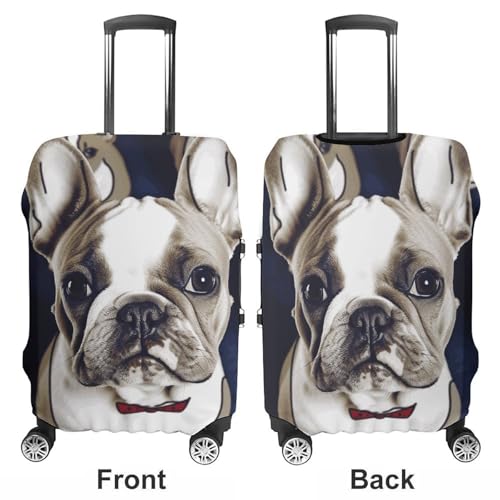 Cute French Bulldog Printed Luggage Cover Protector, Fits 18-32 Inch Luggage3