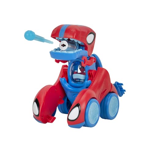 Spidey and his Amazing Friends MARVEL Spidey-Rex Racer - 8-Inch Vehicle with Sounds that Transforms from Vehicle Into Dinosaur