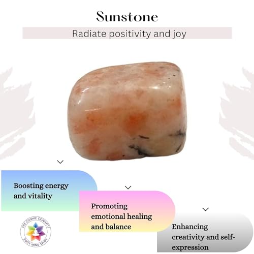 Image of 20-50gms Natural Sunstone Tumble Stone Boost Wealth, Creativity & Passion | Crystal Healing & Positive Energy Manifestation